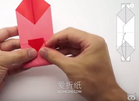 怎么折纸情书信封图解 手工爱心信封的折法- www.aizhezhi.com