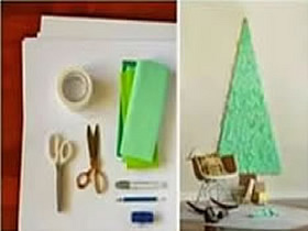 怎么做平面圣诞树装饰 简单纸圣诞树手工制作