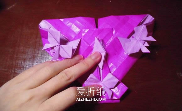 怎么折纸蝶恋花的方法 蝶恋花爱心折纸图解- www.aizhezhi.com