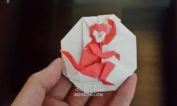 怎么折纸十二生肖猴子 手工猴子图案的折法- www.aizhezhi.com