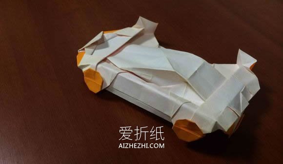 怎么折纸小轿车图解 立体小汽车的折法图解- www.aizhezhi.com