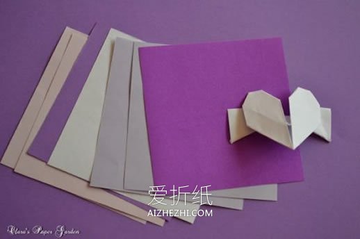 怎么折纸爱心花环图解 爱心组合花环的做法- www.aizhezhi.com