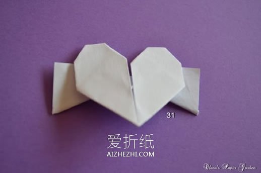 怎么折纸爱心花环图解 爱心组合花环的做法- www.aizhezhi.com
