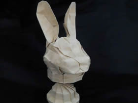 怎么折纸丰村高志兔首 手工兔头装饰品的折法