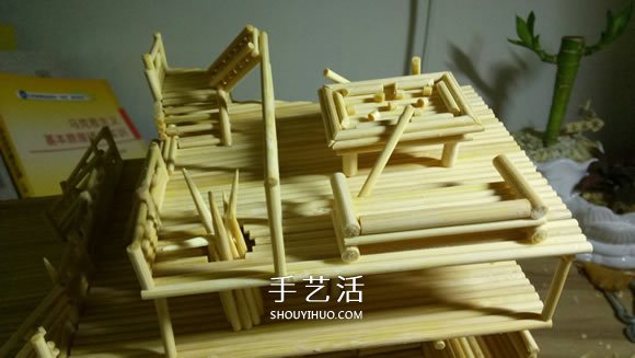 古代战船模型手工制作 纯以一次性筷子完成- www.aizhezhi.com