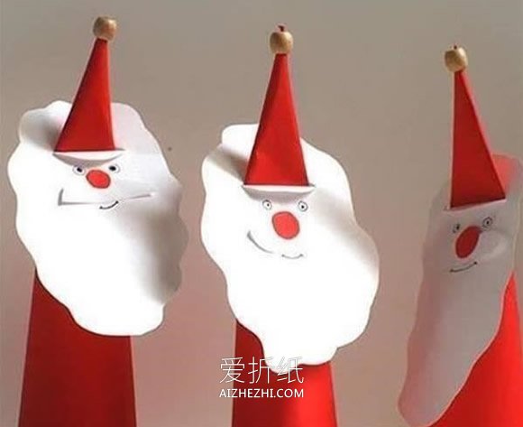 怎么做圣诞老人的方法 卡纸手工制作圣诞老人- www.aizhezhi.com