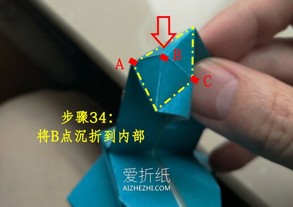 怎么折纸叶子之蛙图解 详细荷叶上青蛙折法- www.aizhezhi.com