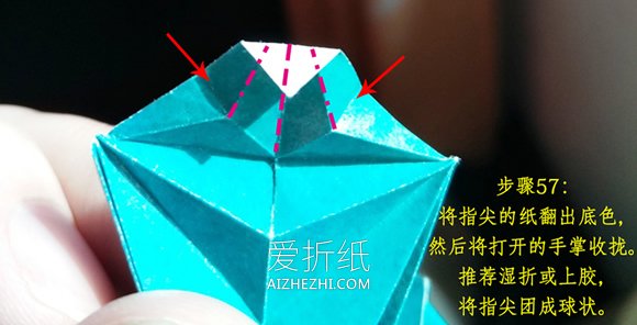 怎么折纸叶子之蛙图解 详细荷叶上青蛙折法- www.aizhezhi.com