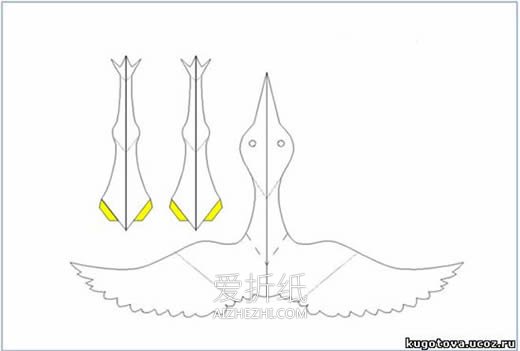 怎么做立体白鹤贺卡的方法图解- www.aizhezhi.com