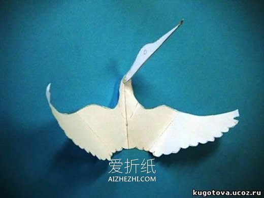 怎么做立体白鹤贺卡的方法图解- www.aizhezhi.com