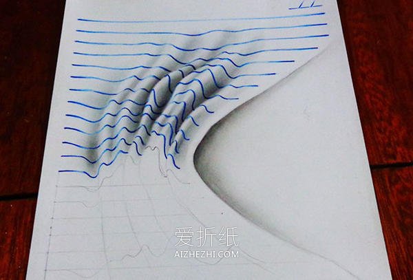 把铅笔画和圆珠笔结合 手工创意3D立体画作品- www.aizhezhi.com