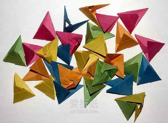 怎么折纸立体星芒星星 带尖角纸花球的折法- www.aizhezhi.com