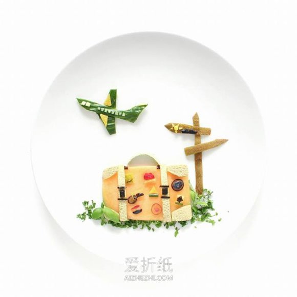 怎么做食材拼画图片 食物水果DIY拼画作品- www.aizhezhi.com