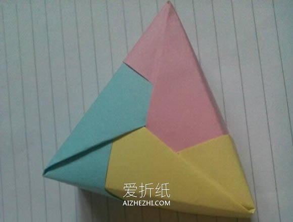 怎么折纸三角形盒子 带盖子三角形纸盒的折法- www.aizhezhi.com