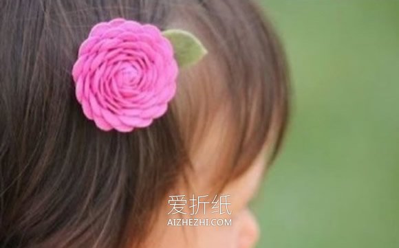 怎么做漂亮头花发饰 花边条手工制作花朵发夹- www.aizhezhi.com