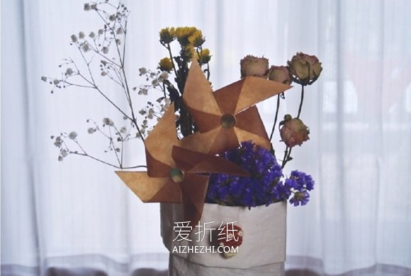 怎么做装饰风车的方法 不会转的风车手工制作- www.aizhezhi.com