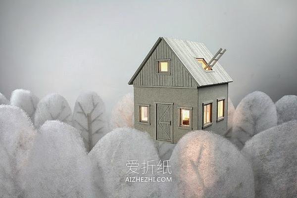 怎么用硬纸板做创意灯罩 手工硬纸板房屋灯罩- www.aizhezhi.com