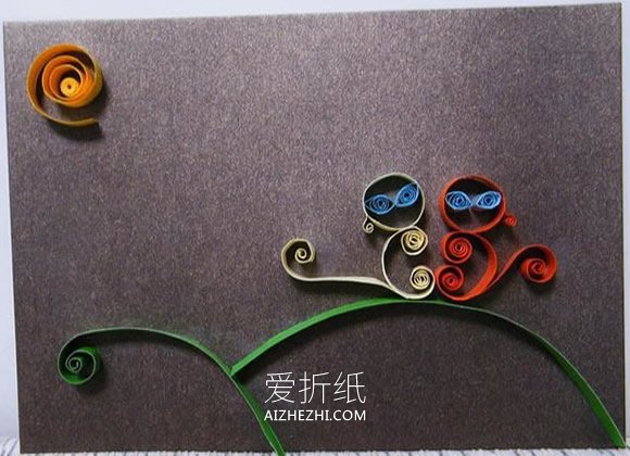 手工动物衍纸画作品 简单却又恰到好处的美感- www.aizhezhi.com