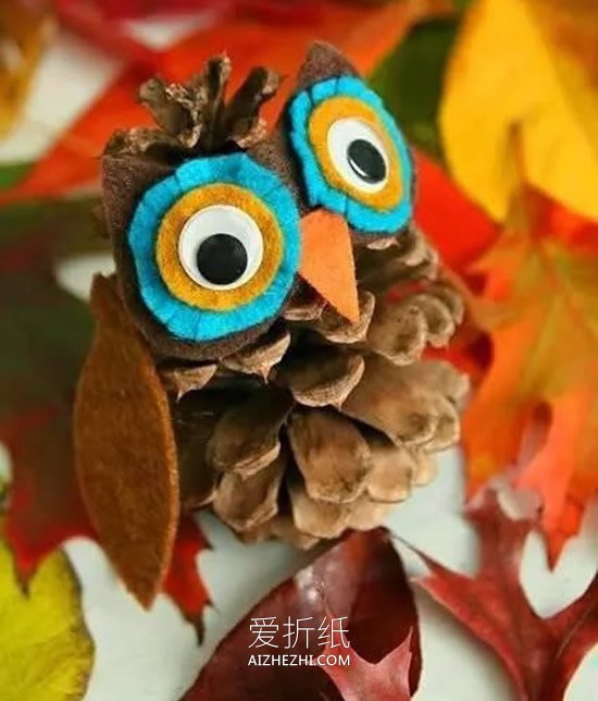 幼儿园树叶贴画图片 简单又可爱的树叶拼贴画- www.aizhezhi.com