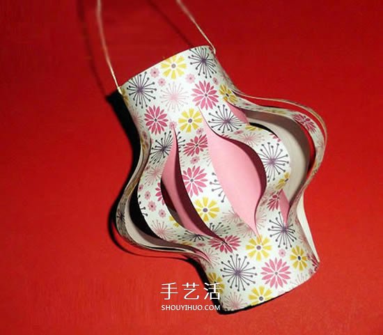 用纸筒做灯笼的方法 废物利用纸灯笼DIY图解- www.aizhezhi.com