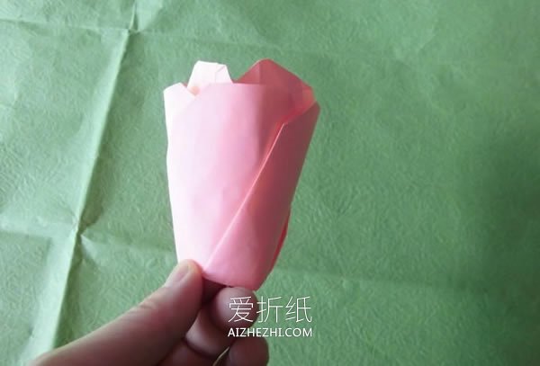 怎么折纸酒杯玫瑰图解 手工酒杯玫瑰花的折法- www.aizhezhi.com