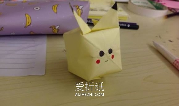 怎么折纸简单皮卡丘 儿童立体皮卡丘的折法- www.aizhezhi.com