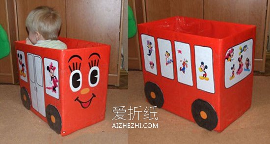 怎么做纸箱汽车图解 废纸箱制作儿童玩具车- www.aizhezhi.com