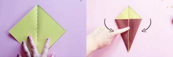 怎么折纸冰激凌的方法 手工冰激凌的折法图解- www.aizhezhi.com