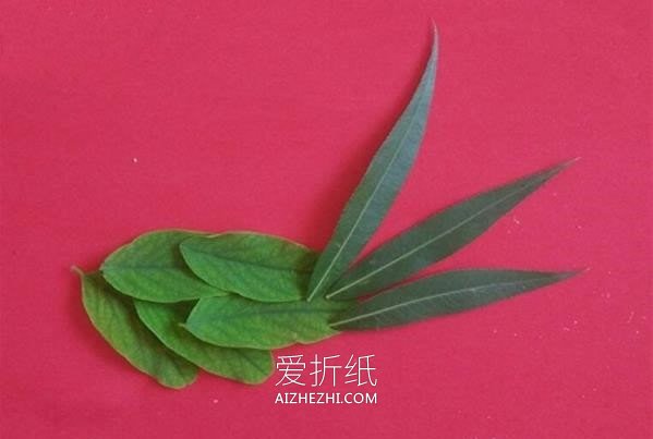 怎么用树叶贴出小鸟 儿童手工树叶贴画小鸟- www.aizhezhi.com