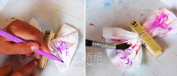 幼儿怎么做蝴蝶的教程 餐巾纸手工制作蝴蝶- www.aizhezhi.com