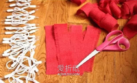 怎么做节日灯带的方法 麻布手工制作漂亮灯饰- www.aizhezhi.com