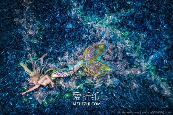 海洋环保公益创意 上万塑料瓶DIY被污染的海洋- www.aizhezhi.com