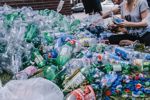 海洋环保公益创意 上万塑料瓶DIY被污染的海洋- www.aizhezhi.com
