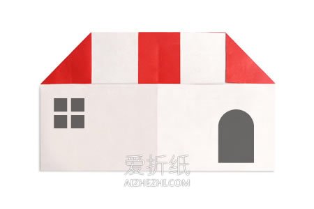怎么折纸小房子的方法 幼儿手工房屋的折法- www.aizhezhi.com