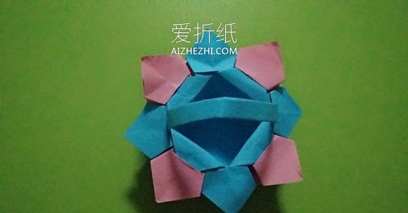 怎么折纸小花篮的方法 手工简单纸花篮的折法- www.aizhezhi.com