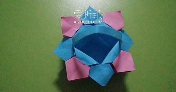 怎么折纸小花篮的方法 手工简单纸花篮的折法- www.aizhezhi.com