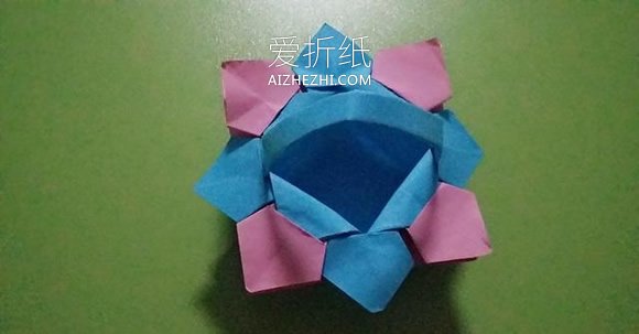 怎么折纸小花篮的方法 手工简单纸花篮的折法- www.aizhezhi.com