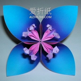 怎么折纸四瓣花花球 手工四个花瓣花球的折法- www.aizhezhi.com