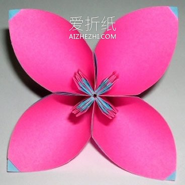 怎么折纸四瓣花花球 手工四个花瓣花球的折法- www.aizhezhi.com