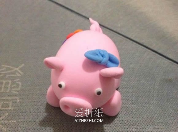 怎么做小粉猪的教程 超轻粘土手工制作小猪- www.aizhezhi.com
