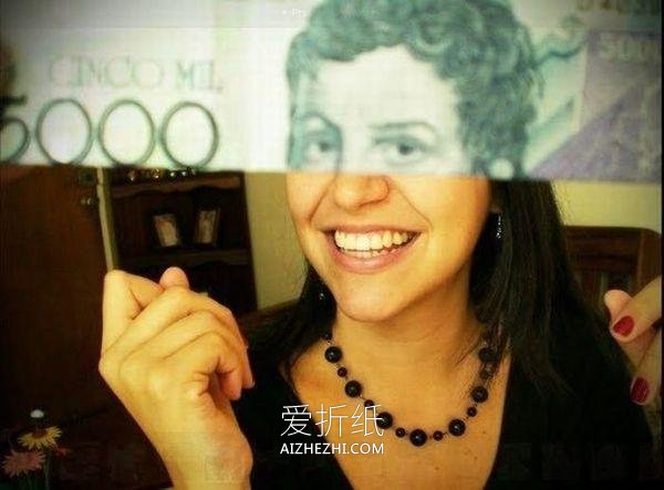 怎么把纸币玩出创意 有趣的错觉照片图片- www.aizhezhi.com
