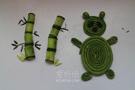 幼儿用水果蔬菜做手工拼图的作品图片- www.aizhezhi.com