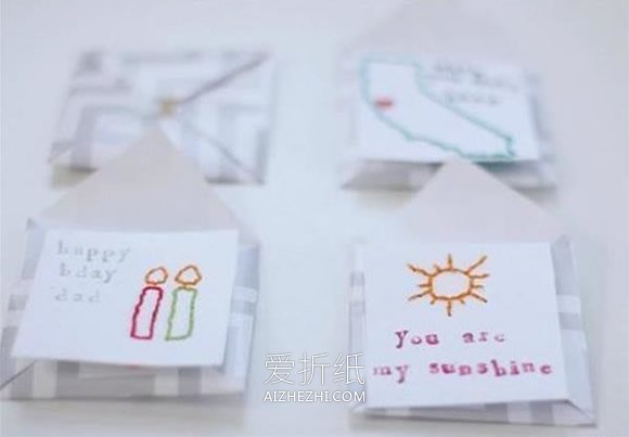 怎么做带信封卡片图解 简单儿童贺卡手工制作- www.aizhezhi.com