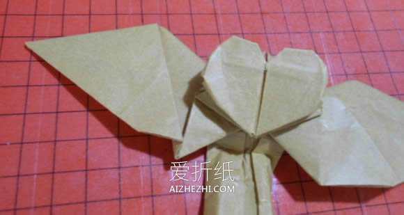 怎么折纸恶魔心图解 手工蝙蝠翅膀爱心折法- www.aizhezhi.com