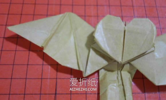 怎么折纸恶魔心图解 手工蝙蝠翅膀爱心折法- www.aizhezhi.com