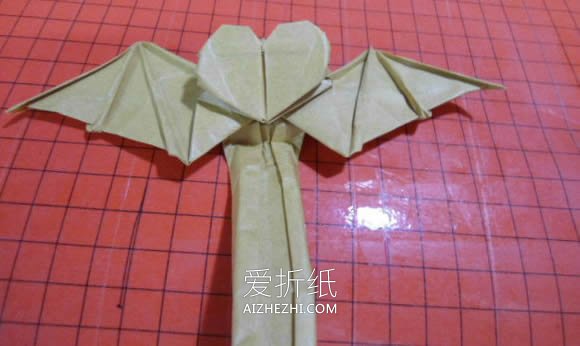 怎么折纸恶魔心图解 手工蝙蝠翅膀爱心折法- www.aizhezhi.com