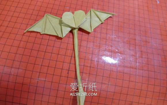 怎么折纸恶魔心图解 手工蝙蝠翅膀爱心折法- www.aizhezhi.com