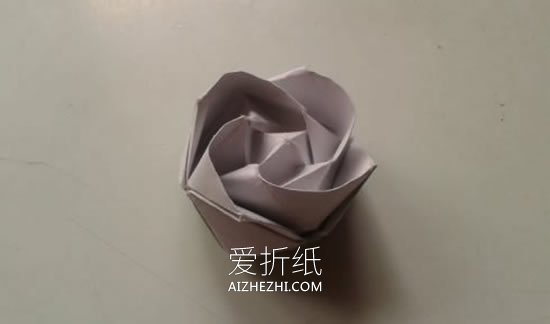 怎么折川崎玫瑰图解 川崎玫瑰花的详细折法- www.aizhezhi.com