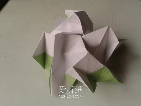 怎么折川崎玫瑰图解 川崎玫瑰花的详细折法- www.aizhezhi.com