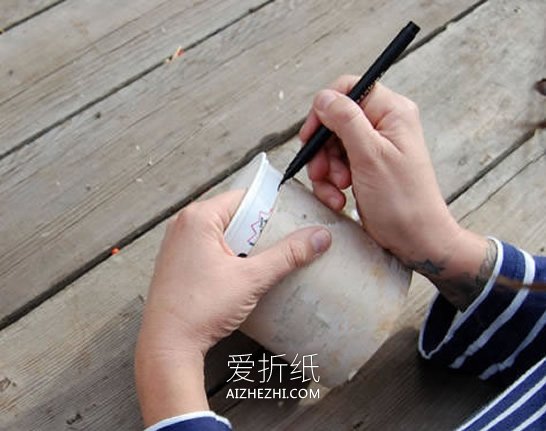 怎么做田园风花瓶图解 白桦树皮手工制作花盆- www.aizhezhi.com